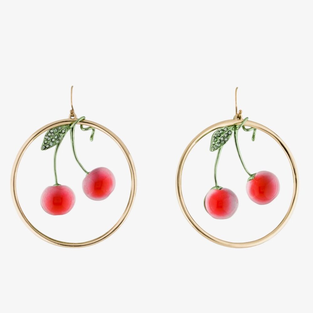 Alexis Bittar | Lucite Luna Crystal Cherry Hoop Earrings